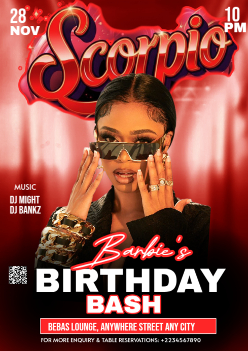 Birthday bash design template A3