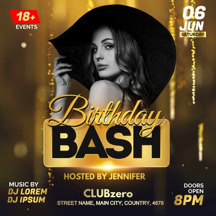 Modele Anniversaire Bash Postermywall Modele Anniversaire Bash Postermywall