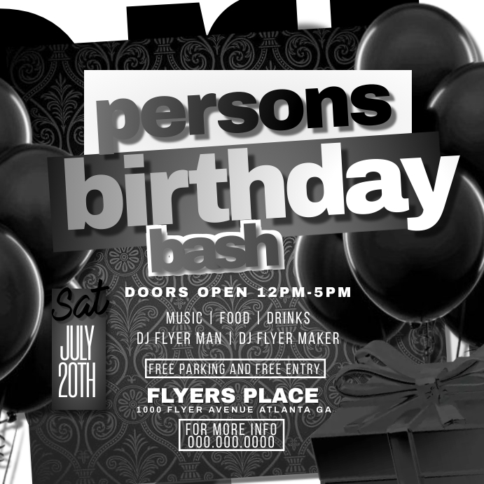 BIRTHDAY BASH Template PosterMyWall