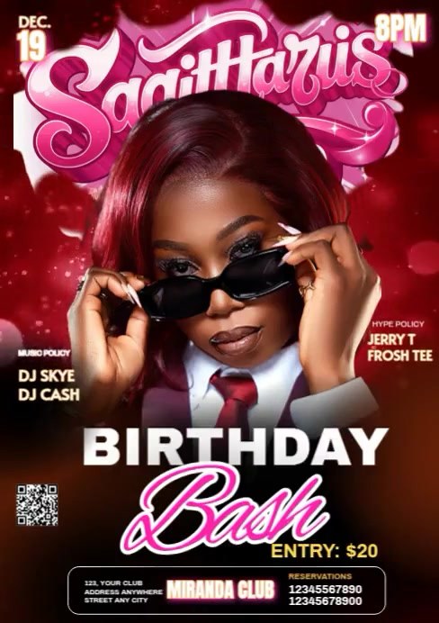 Birthday bash design template A3