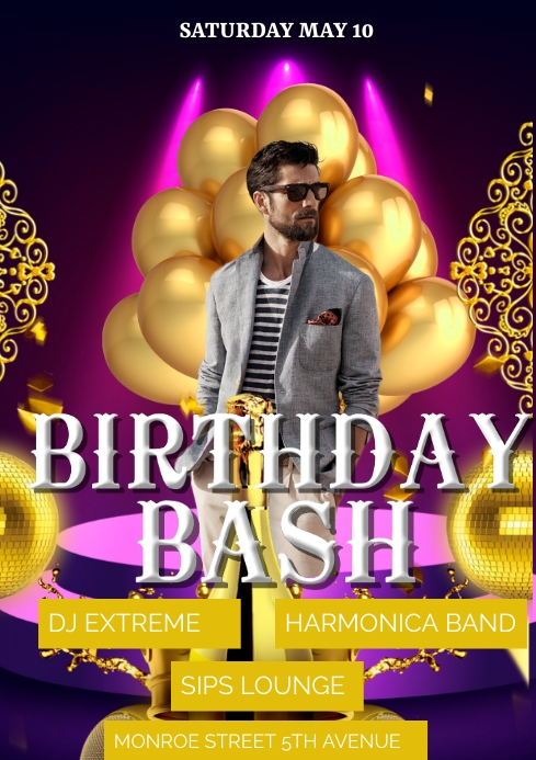 Modele Anniversaire Bash Postermywall Modele Anniversaire Bash Postermywall