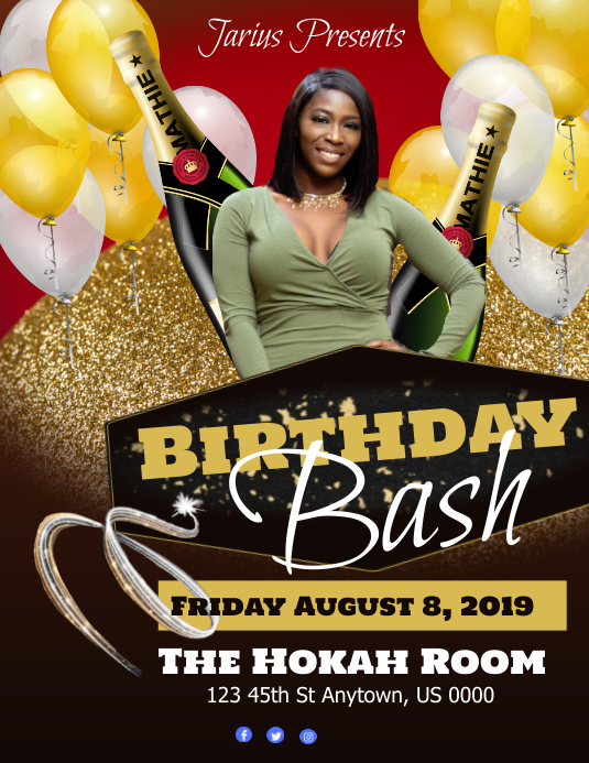 心に強く訴える Birthday Bash Flyer キムシネ