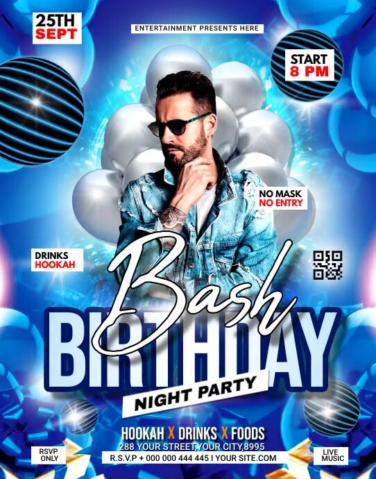 BIRTHDAY BASH Poster/Wallboard template
