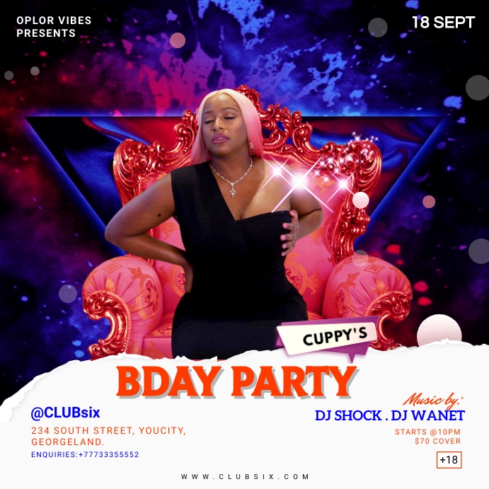 Birthday bash Instagram Post template