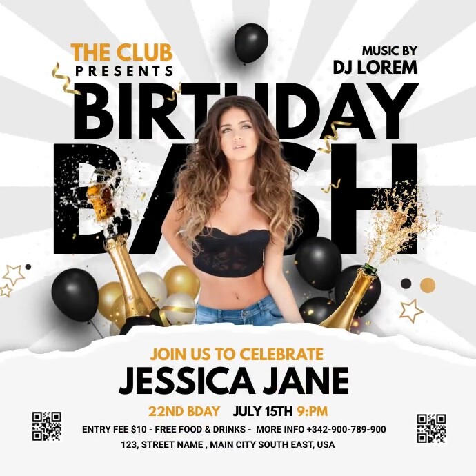 Modele Anniversaire Bash Postermywall Modele Anniversaire Bash Postermywall