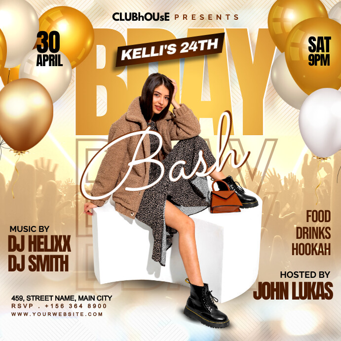 Copy of birthday bash | PosterMyWall