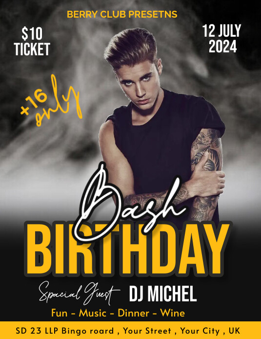 BIRTHDAY BASH FLYER template