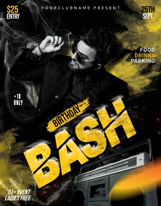 Birthday Bash flyer Template PosterMyWall