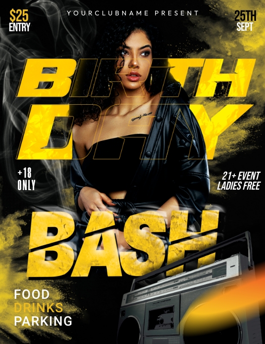 Birthday Bash flyer Template PosterMyWall