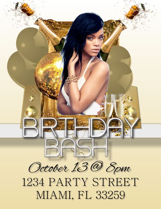 Birthday Bash flyer Template PosterMyWall
