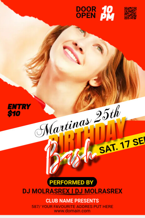Birthday Bash Party Banner Template