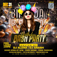 birthday bash party Instagram Post template