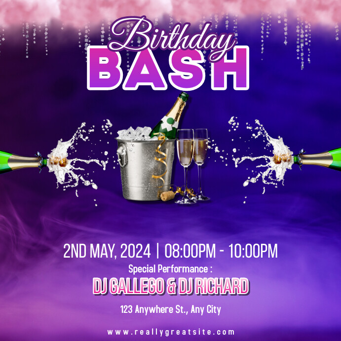 Birthday Bash Party Template PosterMyWall