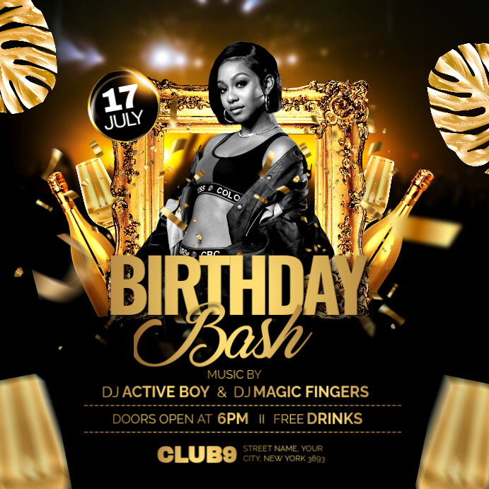 Birthday Bash template Instagram Post