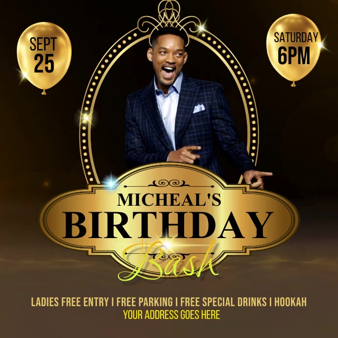 birthday bash video Instagram 帖子 template