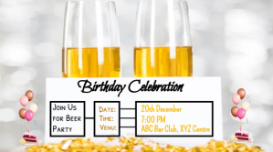 Hvid Birthday Invitation Post di Twitter Template