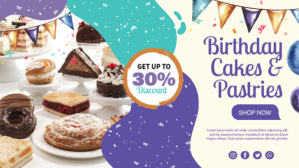 Jaune Bakery Promotion Facebook Cover Video Template