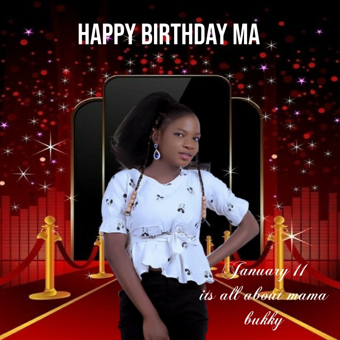BIRTHDAY CARD Square (1:1) template