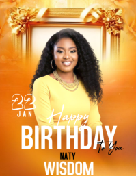 Birthday card Flyer (US Letter) template