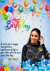 Birthday card A4 template