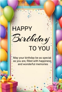 Birthday card Plakkaat template