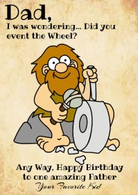 Funny Birthday Card For Father A6 template