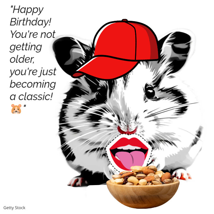 Birthday Card Funny Abstract Animal Album Omslag template