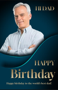 birthday card happy birthday to dad or mom Half Page Wide template