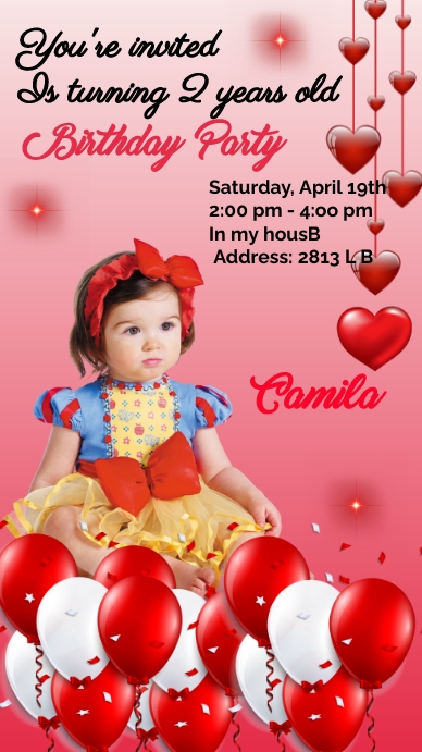 Birthday card kids Digital Display (9:16) template