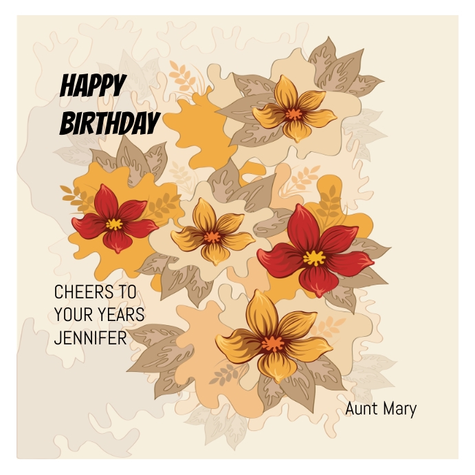 Birthday Card Template aunt | PosterMyWall