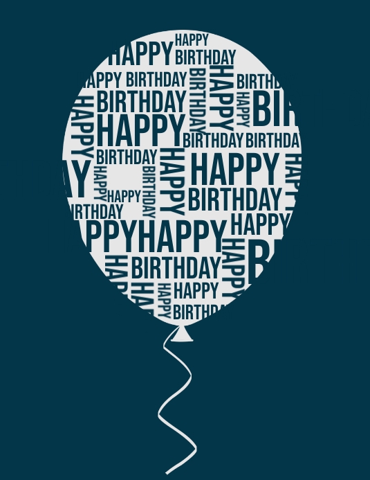 Birthday Card Template Blue PosterMyWall