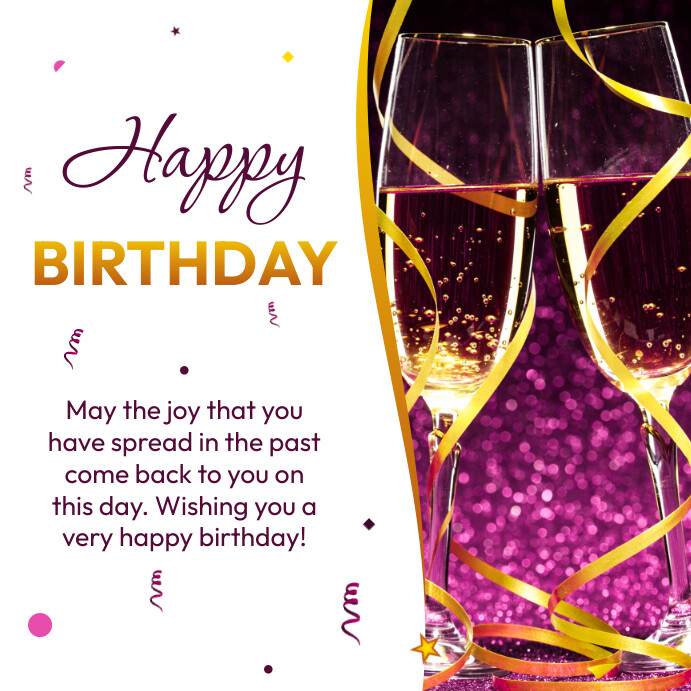 birthday card with ribbons Instagram Post template
