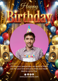 Birthday Celebration A6 template
