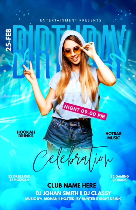 Birthday Celebration ad Mezza pagina Wide template