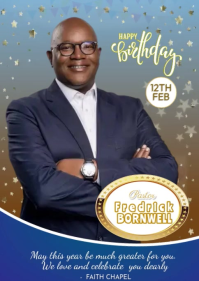 紫色 Birthday Celebration A6 Template