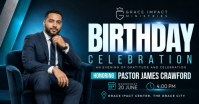 Black Birthday Celebration Isithombe Esabiwe ku-Facebook Template