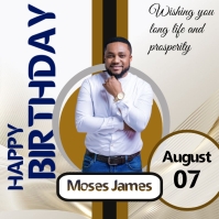 Birthday celebration flyer birthday wishes Square (1:1) template