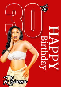 Birthday celebration flyer A3 template