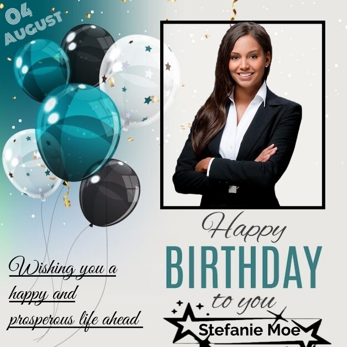 Birthday celebration flyer Square (1:1) template