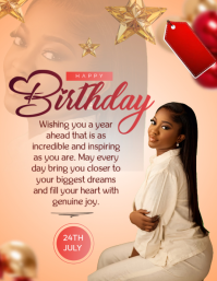 Brown Birthday Celebration Volantino Template