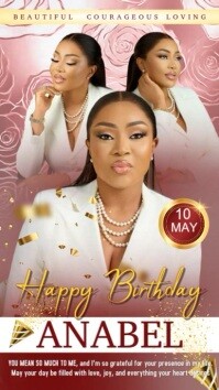 Birthday celebration flyer Instagram Story template