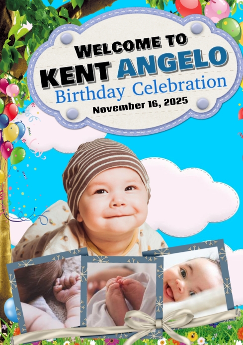 Birthday Celebration Poster A4 template