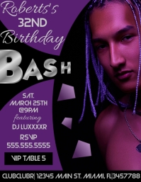 Birthday Club Flyer Templates Design Folheto (US Letter)