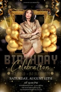 BIRTHDAY CLUB PARTY INVITE INVITATION DESIGN Póster template
