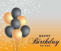 Birthday Design Background with Balloon Large Rectangle template