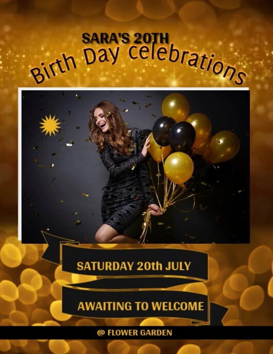 birthday design flyer Template PosterMyWall