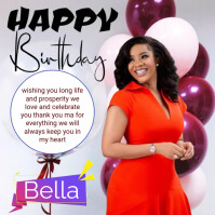 Birthday Square (1:1) template