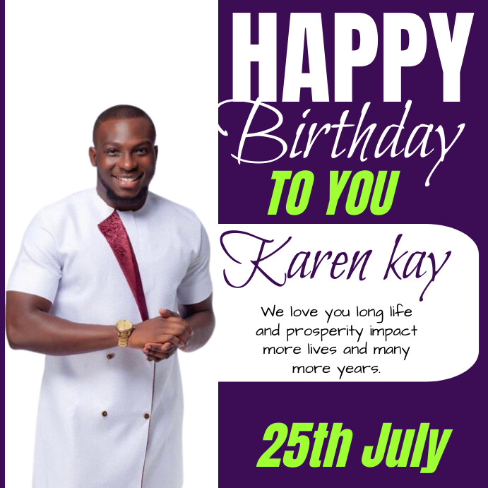 Birthday Square (1:1) template