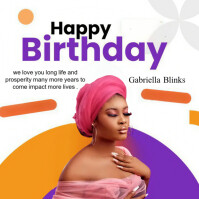 Birthday Square (1:1) template