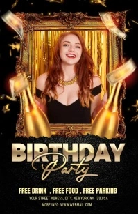 birthday Half Page Wide template